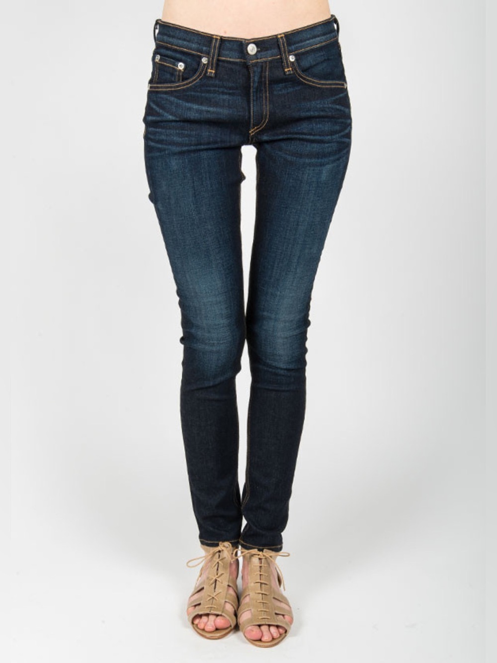 rag & bone JEAN Kensington Skinny Leg Dark Blue Wash Jeans w/Stretch Size 30